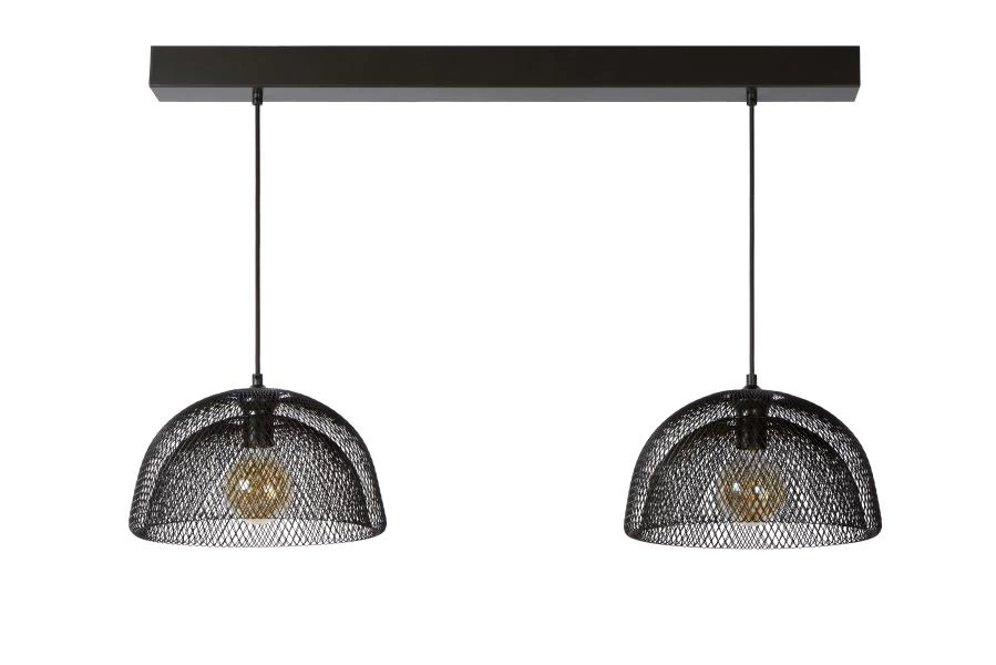 Lucide MESH - Pendant light - 2xE27 - Black - off